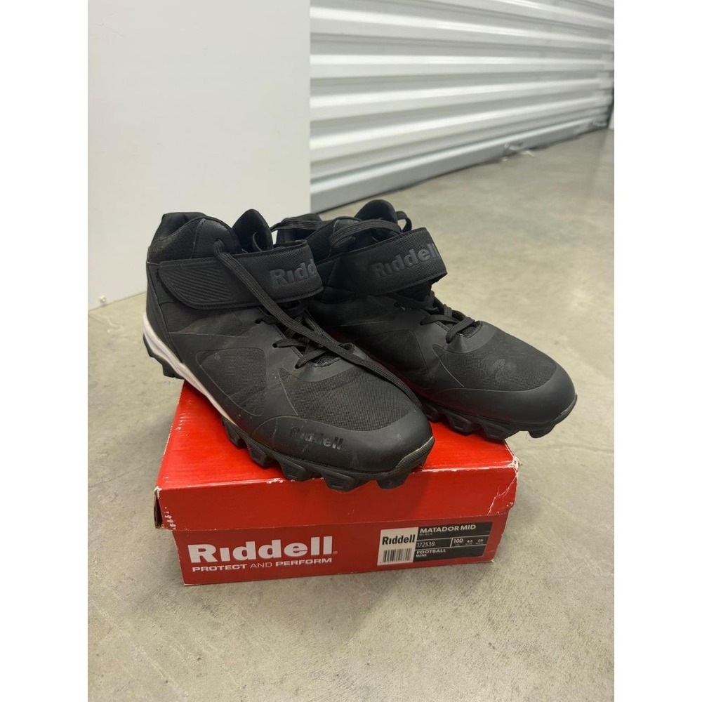 Riddell Matador Mid Black Football Cleats Mens 10D 172538 Mid Top Athletic Shoes